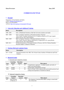 CV - Agricultural Research Organization