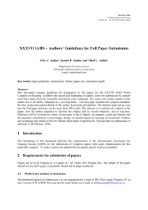 XXXVII IAHS – Authors` Guidelines for Full Paper Submission