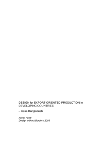 DESIGN for EXPORT-ORIENTED PRODUCTION in DEVELOPING
