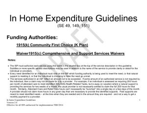 August 2014 Expenditure Guidelines