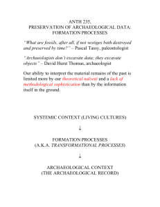 ANTH 235, PRESERVATION OF ARCHAEOLOGICAL DATA: