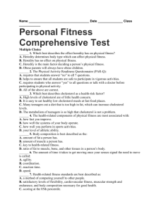Name Date Class ______ Personal Fitness Comprehensive Test