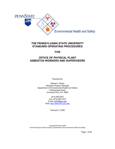 III. Asbestos Handling Procedures 7