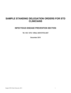 Sample Standing Delegation Orders for STD Clinicians