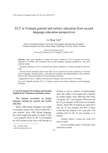 ELT in Vietnam general and tertiary education