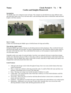 Name: Circle Period #: 7A / 7B Castles and Knights Homework