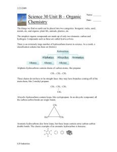 Intro to Organic and Naming Alkanes Notes Handout