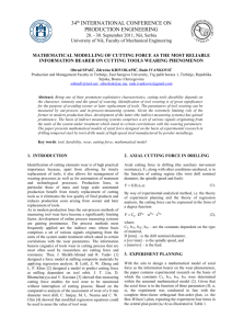 mathematical modelling of cutting force as the most reliable