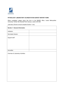 Lab Accreditation Survey Form