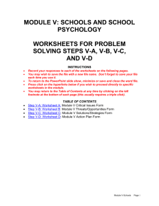 Worksheet A: Module II Critical Issues Form