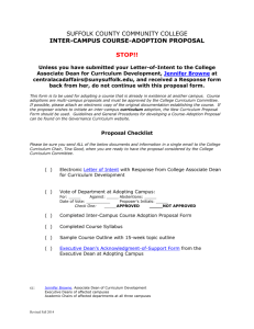 Course Adoption Proposal Form - Suffolk County Community College