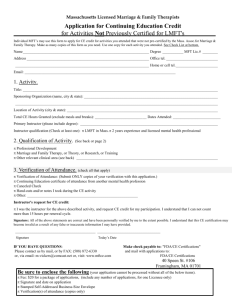 Application for Continuing Education Credit
