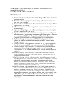 Global Climate Change and its Impact on Structures of Cultural