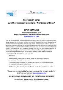 Markets in care: Are there critical lessons for Nordic countries