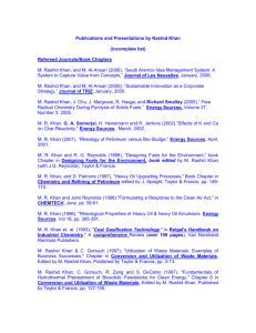 Publications and Presentations by Rashid Khan