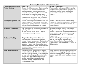 Elementary Literacy Core Instructional Practices