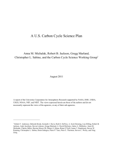 2.1 The 1999 US Carbon Cycle Science Plan