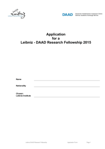 Application for Leibniz-DAAD Research Fellowships