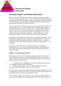 Abraham Maslow and Human Motivation