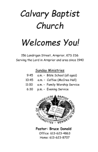 Welcomes You! - Calvary Baptist Church, Arnprior, Ontario, Canada