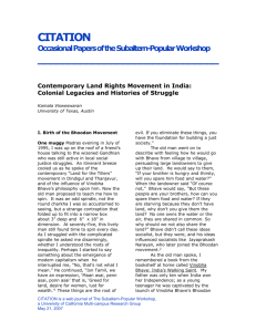 Contemporary Land Rights Movement in India: Colonial Legacies