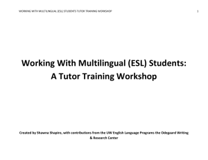 Working With ESL Students: