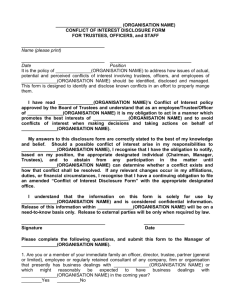 CONFLICT OF INTEREST DISCLOSURE FORM