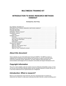 introduction to basic research methods handout