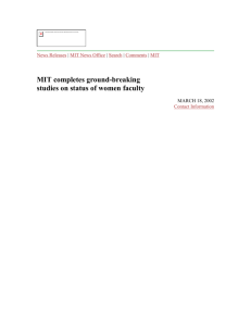 MIT completes ground-breaking studies on status of women faculty