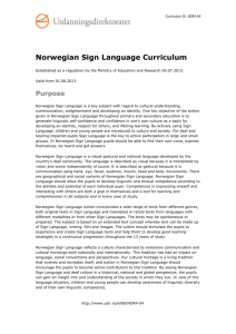 Norwegian Sign Language Curriculum