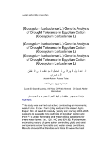 Assiut university researches (Gossypium barbadense L.) Genetic