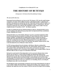 The History of Konstantin P. Buteyko, M.D.