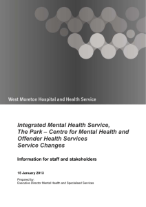 Mental Health and Specialised Services Organisational