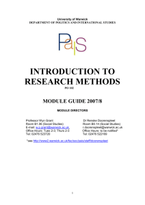 module guide 2007/8 - University of Warwick