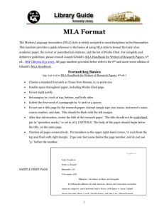 MLA Format - California State University, Los Angeles