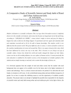 A Comparative Study of Scientific Interest and Study habit of Rural