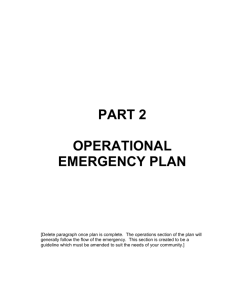 Municipal Emergency Plan Part 2