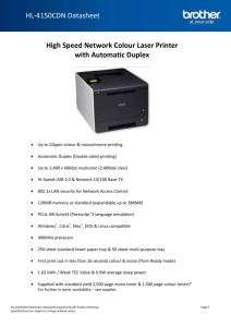 High Speed Network Colour Laser Printer with Automatic Duplex