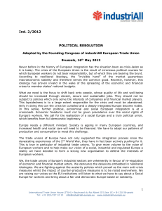 Ind. 2/2012 POLITICAL RESOLUTION Adopted by the Founding