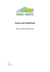 Policy Guidelines – Peer - New Zealand Institute of | Rural Health