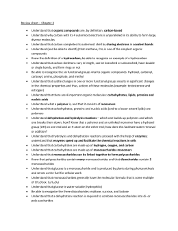 Biochemistry Worksheet