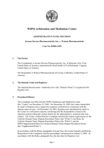 WIPO Domain Name Dispute: Case No. D2003-1029