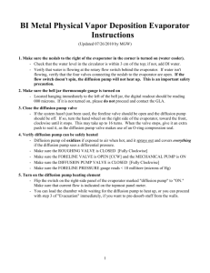 BI Metal Physical Vapor Deposition Evaporator Instructions