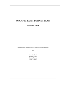 Organic Farm Business Plan - Student Agribusiness Plan Collection