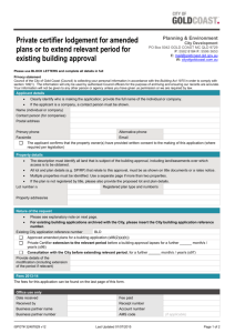 Private certifier lodgement form