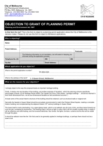 Objection to Grant of Planning Permit - form