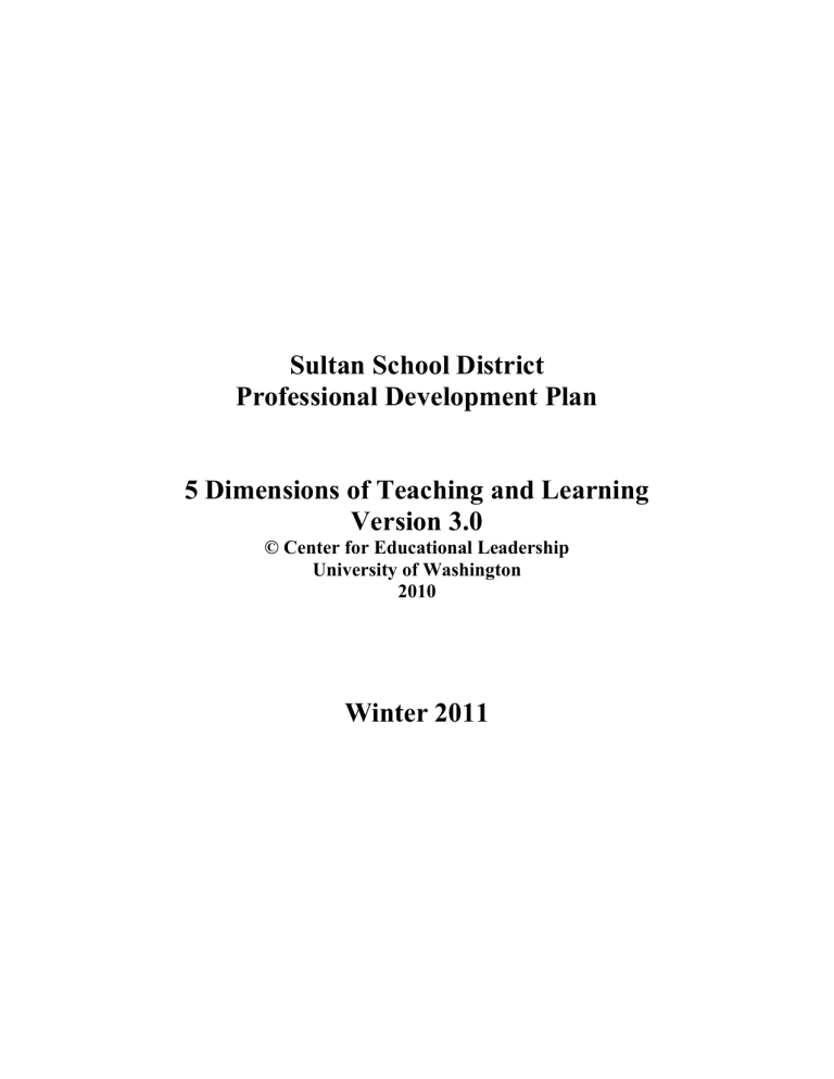 Instructional Plan Sultan School District