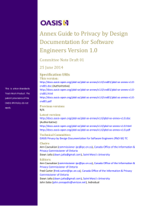 Annex Guide to Privacy by Design Documentation for Software