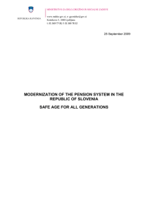 Modernisation of the pension system in the Republic of Slovenia