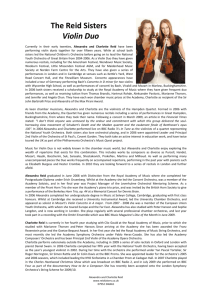 The Reid Sisters CV - The Reid Sisters Violin Duo